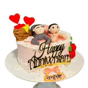 Fondant Couple Anniversary Cake